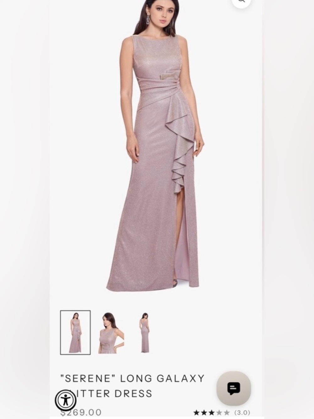Serene Long Galaxy Glitter Dress - Dusty Rose